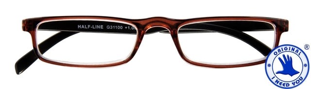 J'ai besoin de toi - Lunettes de lecture J'ai besoin de toi + 1.00dpt Half -line Brown | 1 pièce