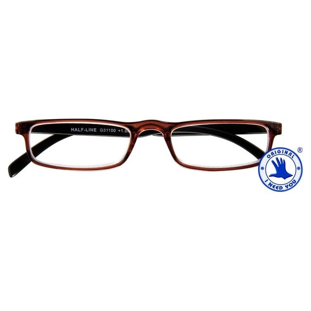 J'ai besoin de toi - Lunettes de lecture J'ai besoin de toi + 3.00dpt Half -line Brown | 1 pièce