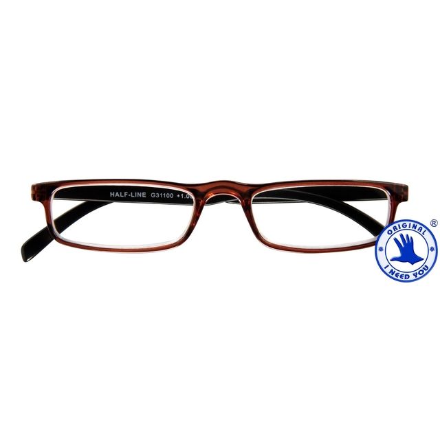 Quantore - Lunettes de lecture +3.00 dpt Demi-ligne marron