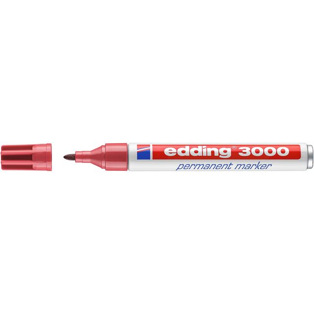 Edding - Pennarello 3000 tondo 1,5-3mm rosso carminio | 10 pezzi