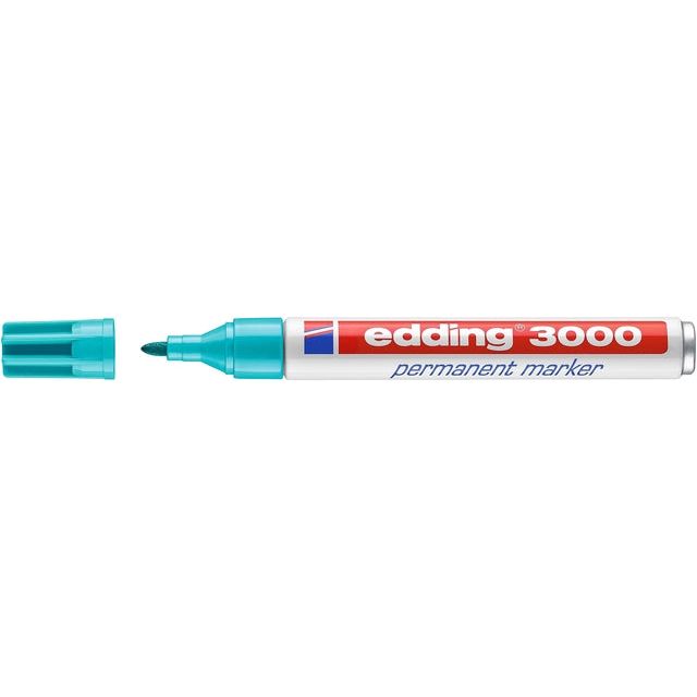 Edding - Felt -Tip Edding 3000 autour de 1,5 à 3 mm turquoise | 10 pièces