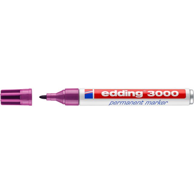 Edding - Felt -Tip Edding 3000 autour de 1,5 à 3 mm rouge violet