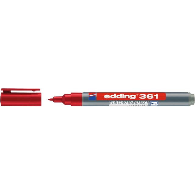 Edding - Filz -Tip EDDing 361 Whiteboard um 1 mm rot | Außenschachtel ein 10 Stück