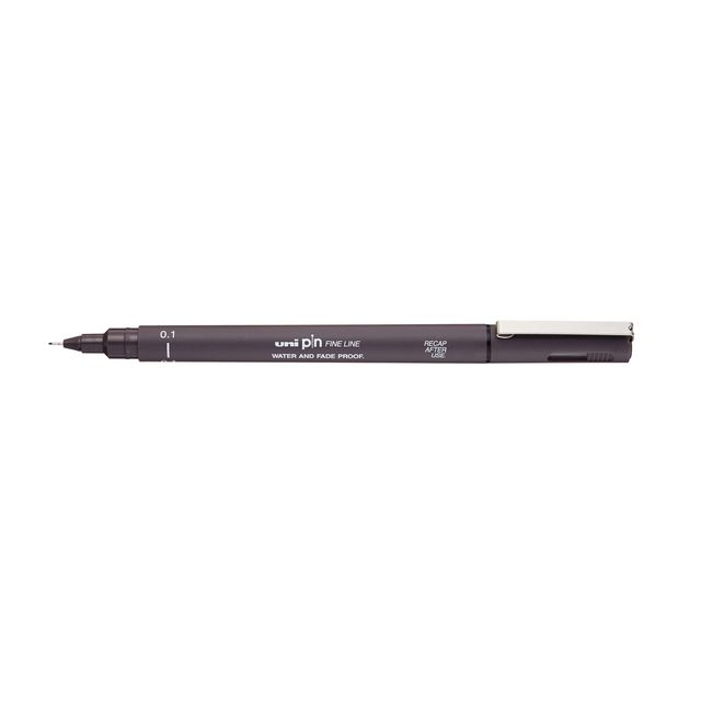 Uni-ball - Pin Fineliner 0,1 mm gris oscuro | 12 piezas