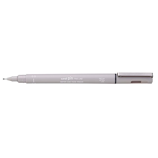 Uni-ball - Punta fineliner 0,5 mm grigio chiaro | 12 pezzi