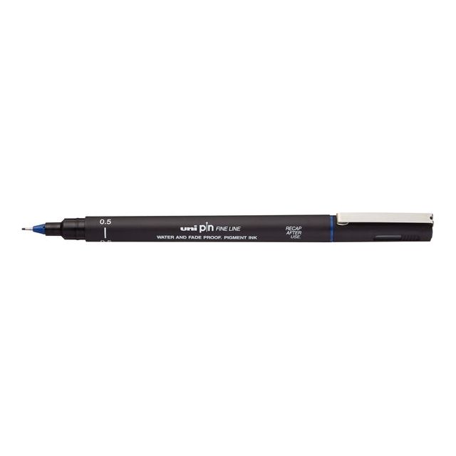 Uni -Ball - Fineliner Pin 0,5 mm bleu | Boîte extérieure une pièce 12