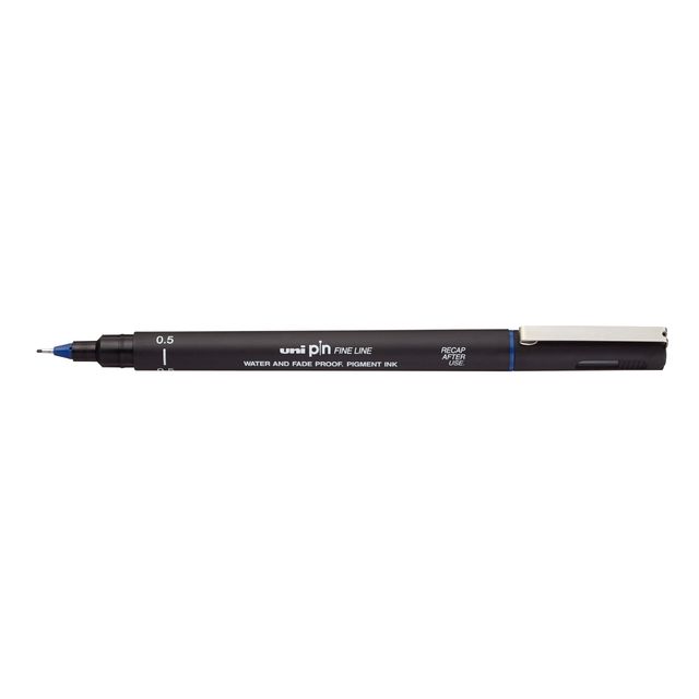 Uni-Ball - Fineliner Pin 0,5mm blau | 12 Stück