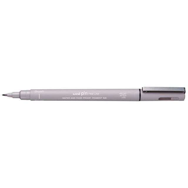 Uni -Ball - Fineliner Pin Brush Fine Gray clair | 12 pièces