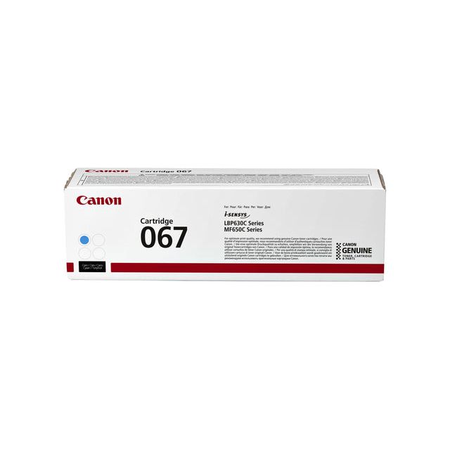 Canon - toner 067, 1.250 pagina's, OEM 5101C002, cyaan