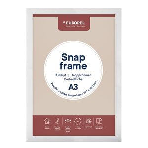 Europel -  Kliklijst  a3 25mm mat wit