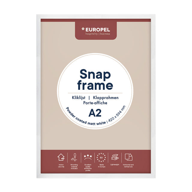 Europel - Cliquez sur Liste Europel A2 25 mm Mat White | 10 pièces