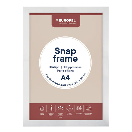 Europel - Cornice a scatto A4 25mm bianco opaco