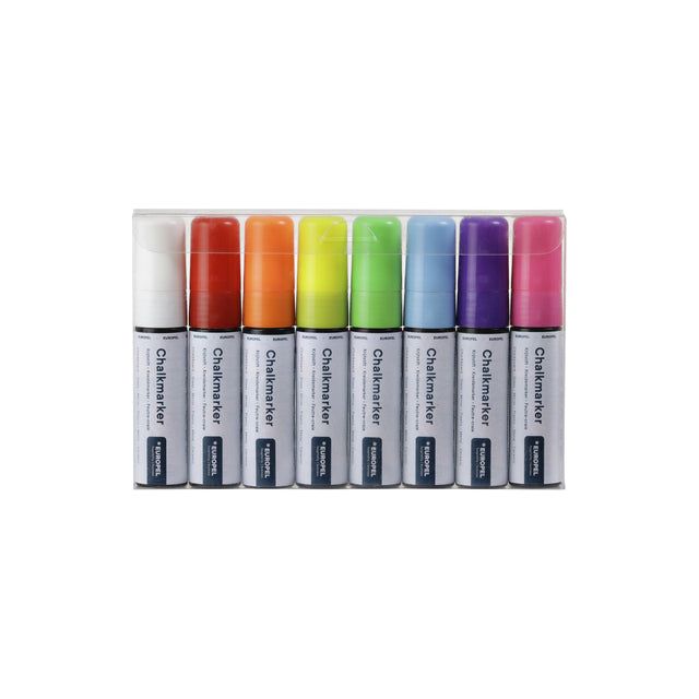 Europel - Krijtstift europel 15mm assorti etui 8 stuks