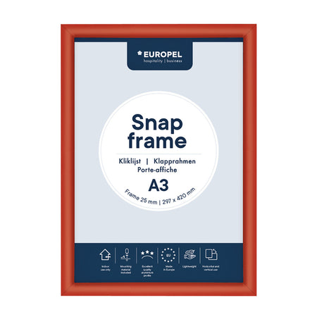 Europel -  Kliklijst  a3 25mm rood