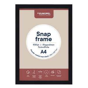 Europel - Cornice a scatto A4 25mm nero opaco | 10 pezzi