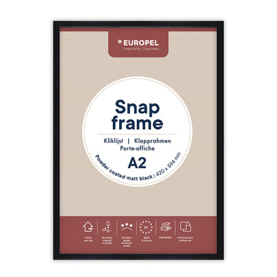 Europel - Cornice a scatto A2 25mm nero opaco | 10 pezzi
