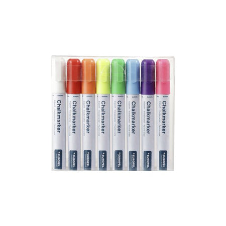 Europel - Marqueur craie peel 6mm étui assorti 8 pièces