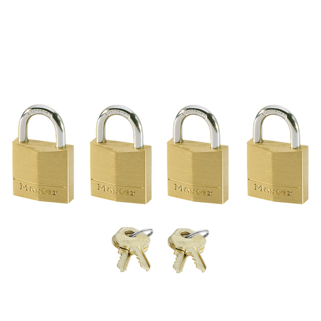 Master Lock - Padlock MasterLock 4 keyed alike brass 20mm 4 pieces