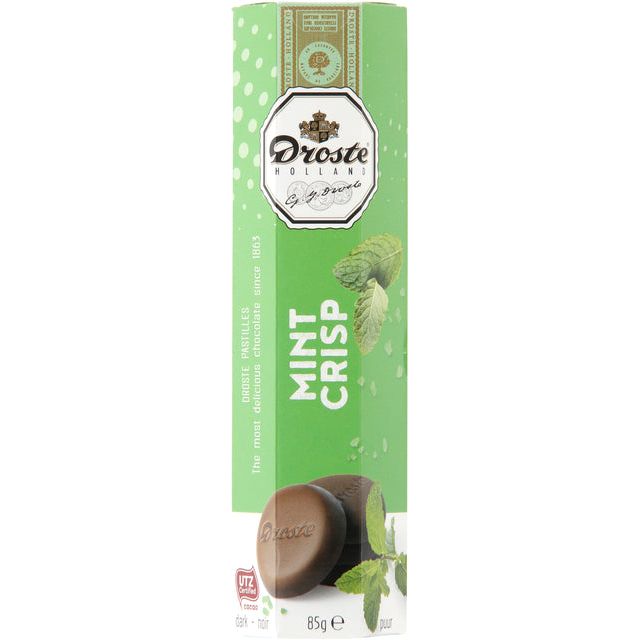 Droste - Chocolate Droste pastilles pure menthe Crisp 85gr | Rôle 85 grammes | 12 pièces