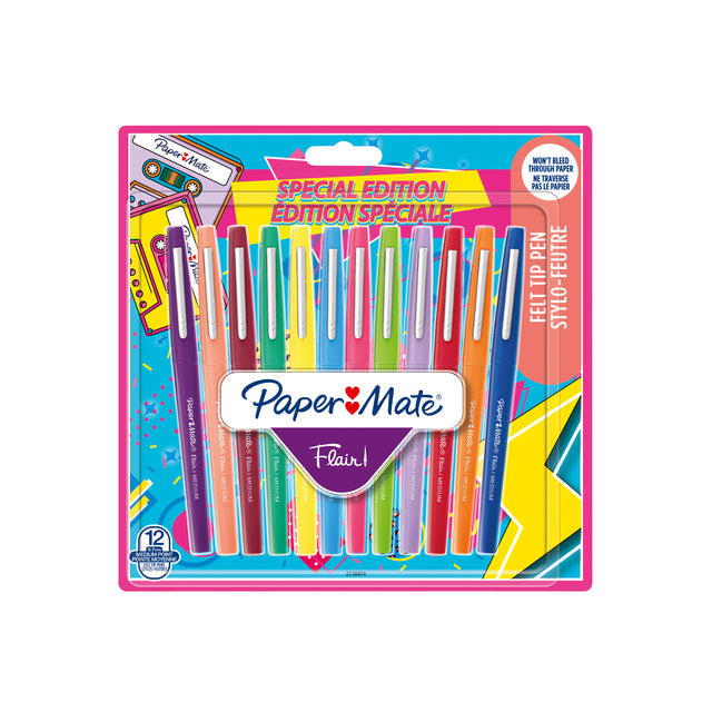 Paper Mate - Viltstift Flair Retro, blister van 12 stuks