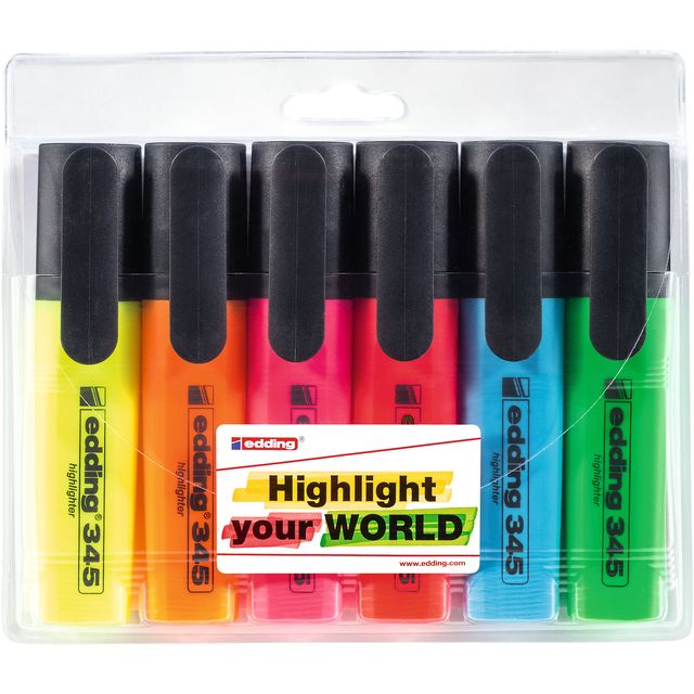 Edding - Highlighter 345 2-5mm assorted set of 6 pieces