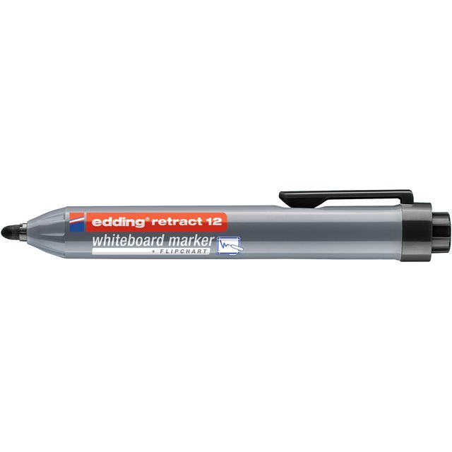 Edding - Whiteboard marker 12 push button round 1.5-3mm black