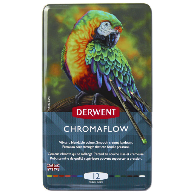 Derwent - Colored pencils Chromaflow set of 12 colors | 6 pieces