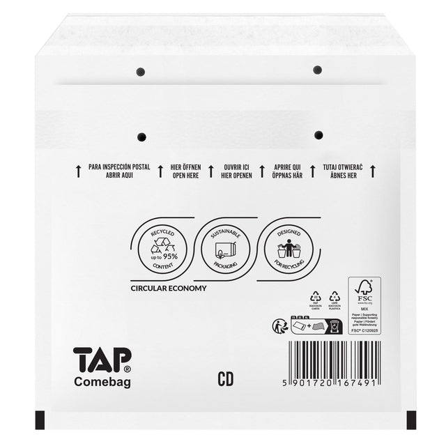 TAP - Envelope Comebag air cushion for CD 200x175mm 100 pieces