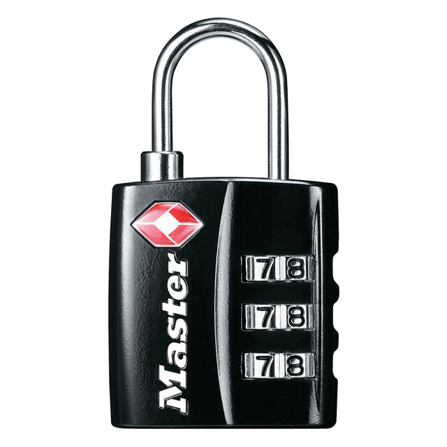 Master Lock -  Hangslot masterlock 3-cijfer tsa zwart 30mm