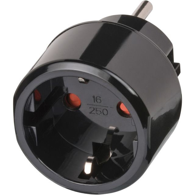 Brennerstuhl - Adaptateur de prise de voyage USA avec mise à la terre noir | 5 pièces