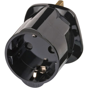 Brennerstuhl - Adaptador de enchufe de viaje GB/UK con toma de tierra negra