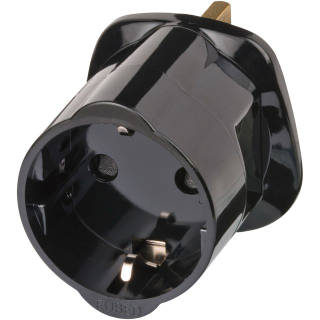 Brennerstuhl - Adaptateur de prise de voyage GB/UK avec mise à la terre noire