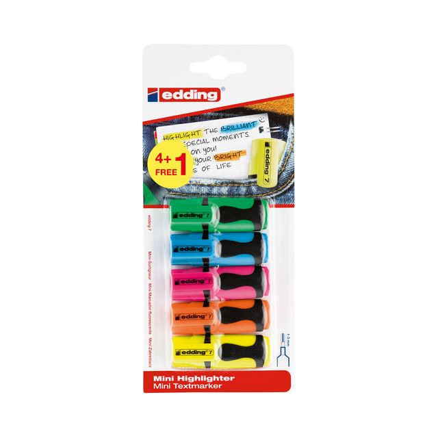 EDDING - Markierungsstift Edding 7 Mini 1-3mm Assorti | Blasen Sie ein 5 -Stück