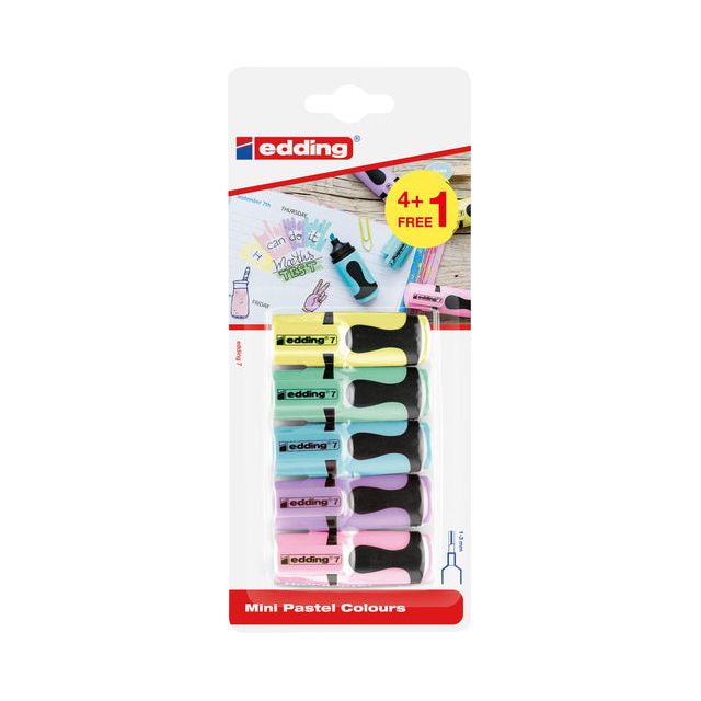 Edding - Markeerstift edding 7 mini 1-3mm pastel assorti