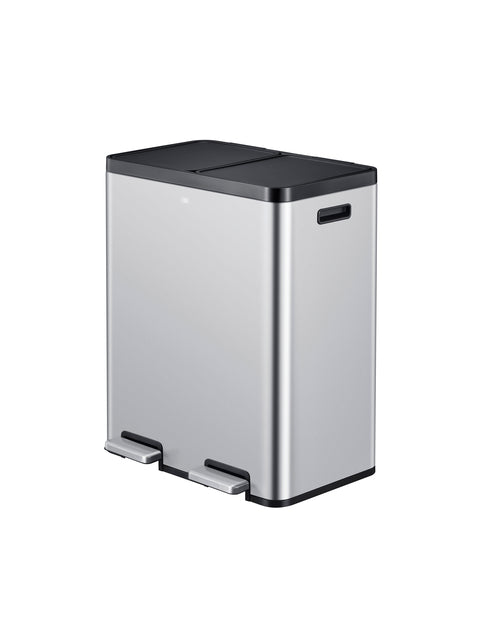 EKO - Papelera con pedal Essential Recycler 2x30 litros acero inoxidable