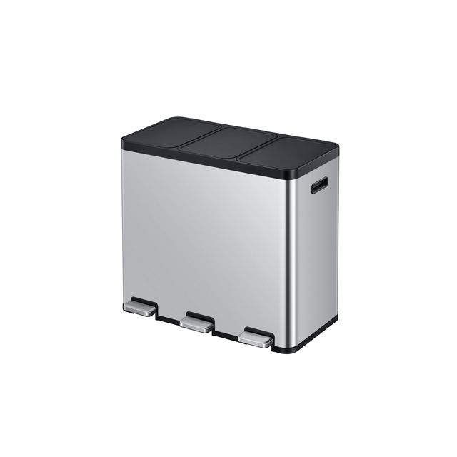 EKO - Pattumiera a pedale Essential Recycler 3x20 litri in acciaio inox