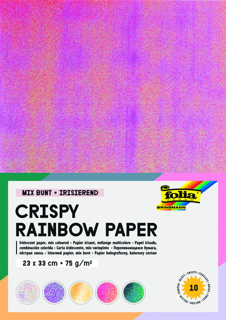 Folia Paper - RegenBoogpap Folia 23x33cm Irisierung 75gr 10V ASS | 5 Stücke