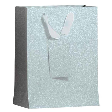 IG design -  Cadeautas ig group zilver glitter 175x98x229mm | 12 stuks