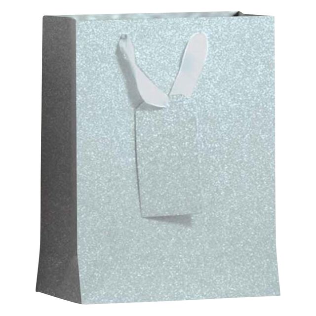 Groupe de design - Sac cadeau IG Group Silver Glitter 175x98x229mm | Boîte extérieure un sac à 12 pièces x 1