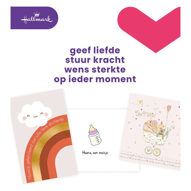 Hallmark - Begrüßungskarte Hallmark Navulset Geburt Tochter 6 St | Setzen Sie ein 6 Stück