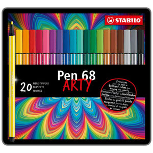 STABILO - Felt-tip pen 68/20 Arty medium assorted tin of 20 pieces