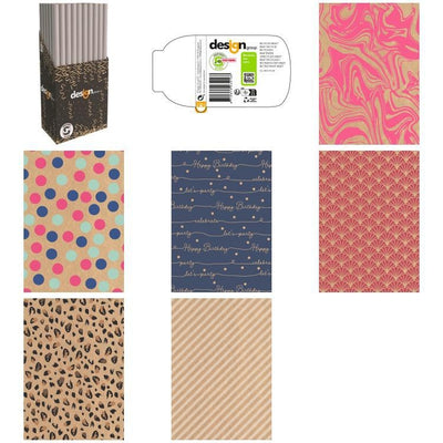 IG design - Wrapping paper IG Group Printed Kraft 200x70cm assorted