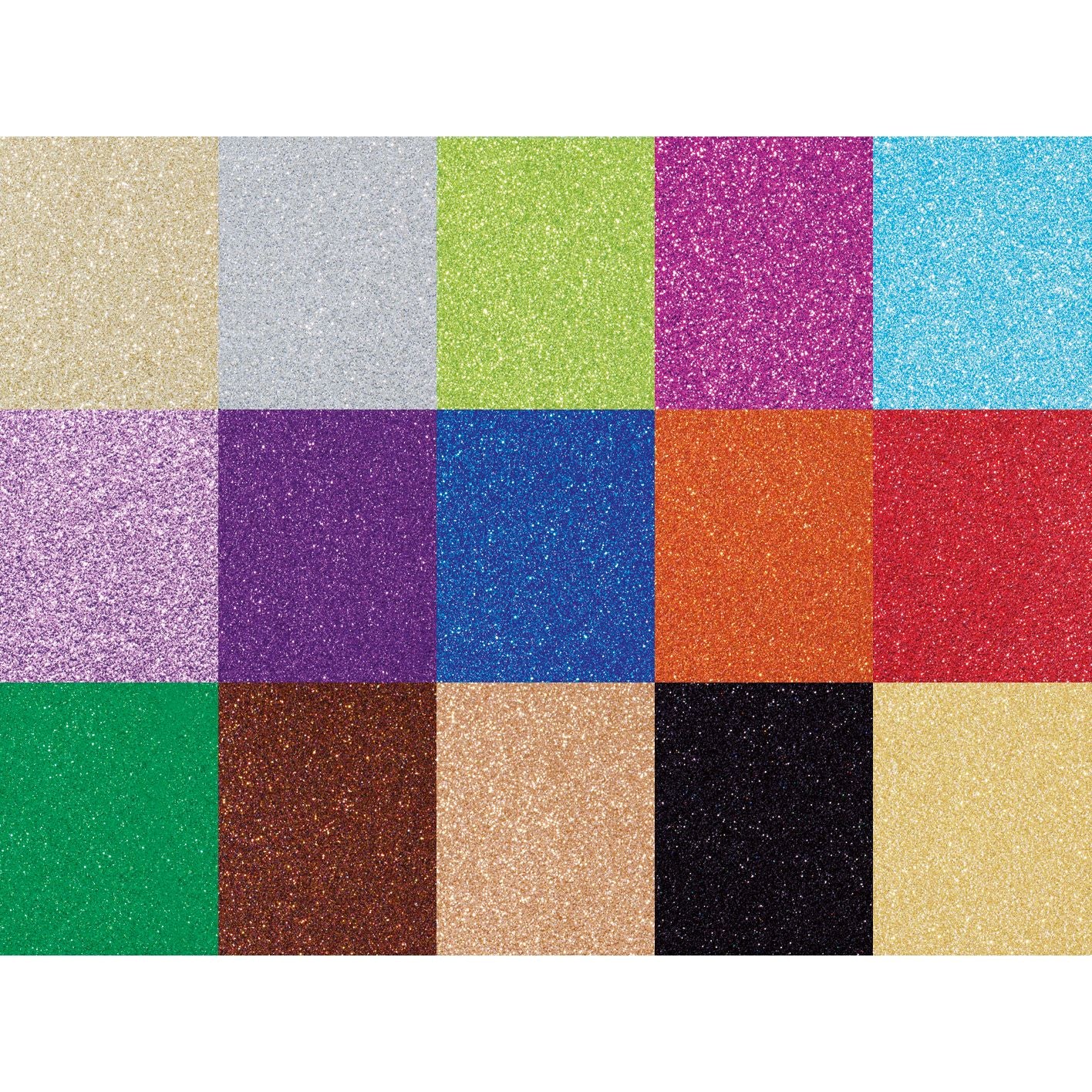Folia Paper - Glitter cardboard Folia 50x70cm 300gr 15 sheets 15 colors