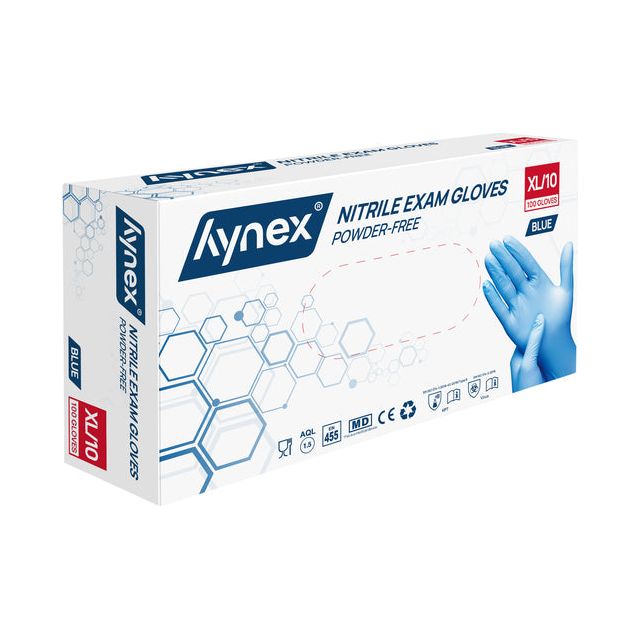 HYNEX - GLANT HYNEX XL NITRIL 100ST BLUE | Emballez un 100 pièces | 10 morceaux