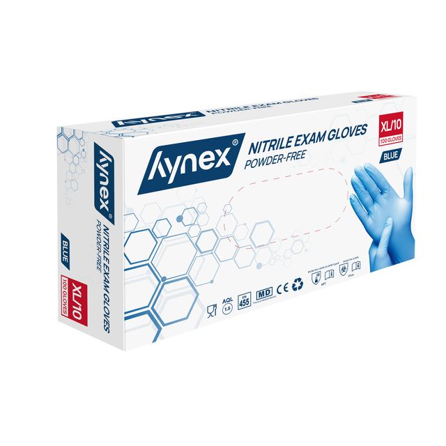 Hynex - Guanto XL in nitrile blu confezione da 100 pezzi
