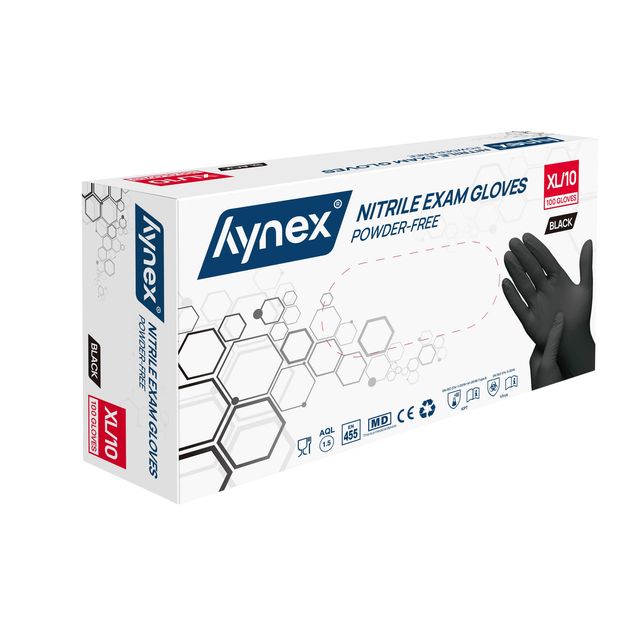 Hynex -  Handschoen  nitril xl 100st zwart | 10 stuks