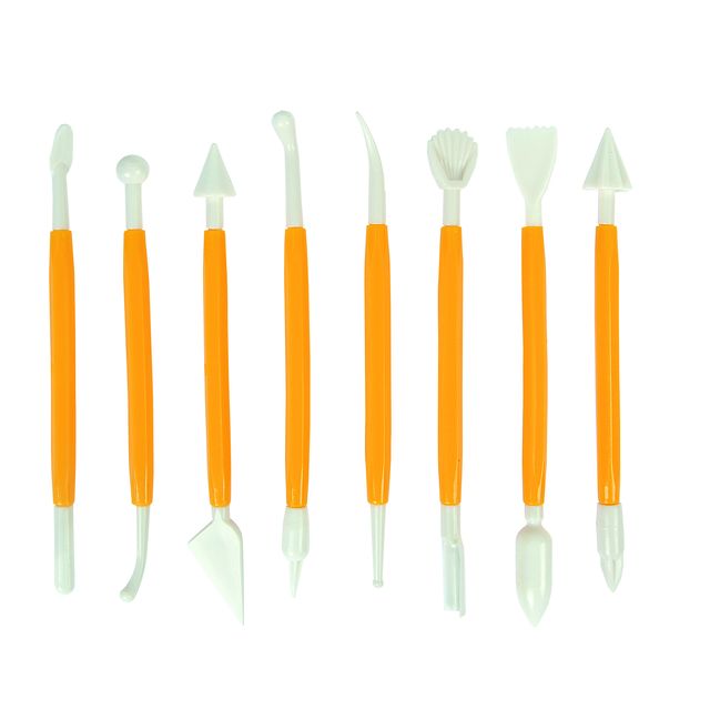 Conda - Spatule à modeler lot de 8 pièces 15 cm en plastique