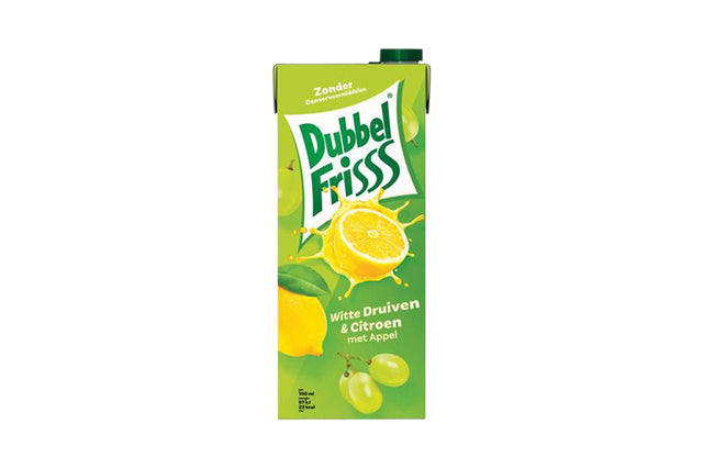 DUBBELELFRISSS - Fruit Brink Dubbelelfriss White Grape Citroen 1500ml | Emballer à 1500 millilitres