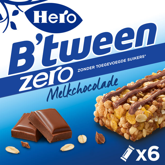 Hero - Snack B'tween cioccolato al latte zero confezione da 6 barrette 20gr