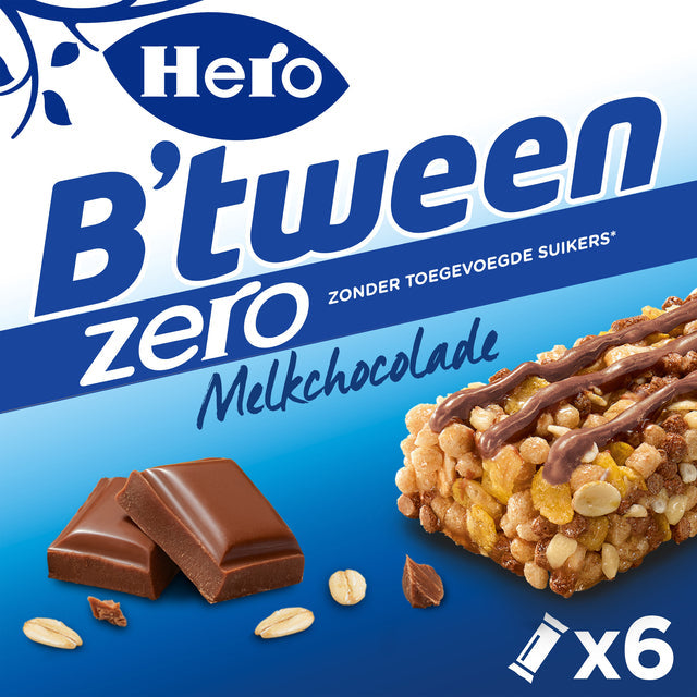 Hero - Tussendoortje hero b'tween melkchocolade zero | 10 stuks